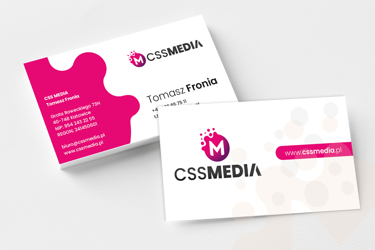 Agencja Reklamowa CSSMEDIA - projekt wizytówki